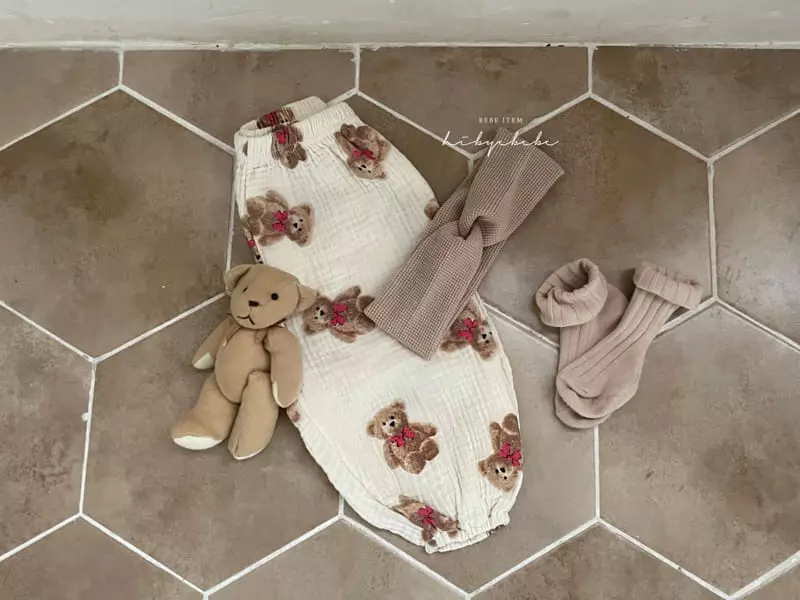 Happy Prince - Korean Baby Fashion - #babyootd - Yotu Bear Top Shorts Pants Set - 3