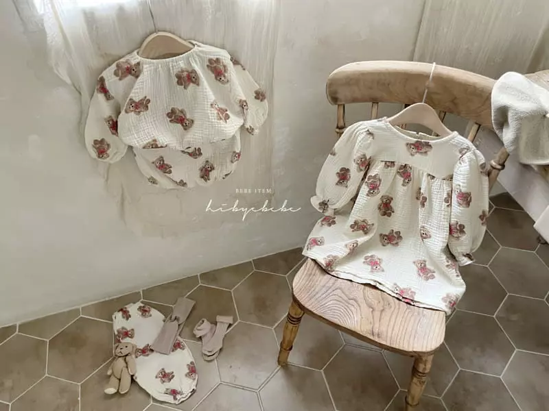 Happy Prince - Korean Baby Fashion - #babyootd - Yoru Bear Oen-piece - 2