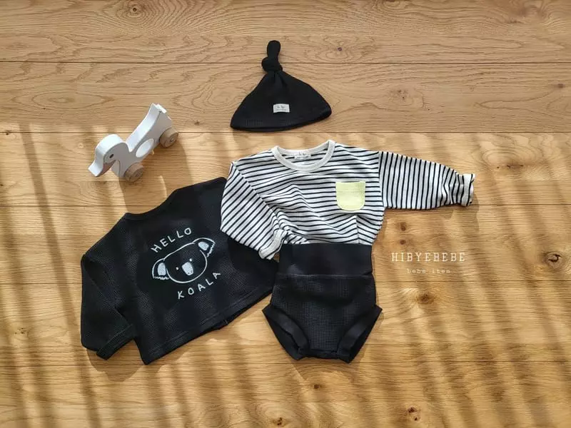 Happy Prince - Korean Baby Fashion - #babyoutfit - Coco Stripes Waffle Top Bottom Set - 6