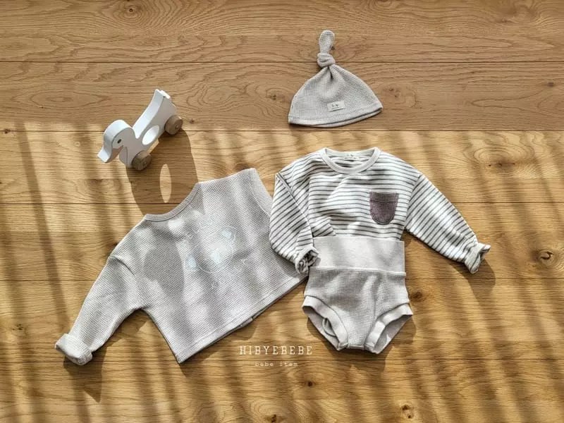 Happy Prince - Korean Baby Fashion - #babyoutfit - Coco Stripes Waffle Top Bottom Set - 7
