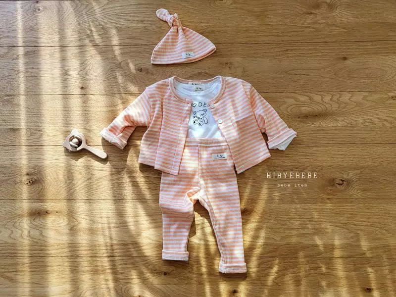 Happy Prince - Korean Baby Fashion - #babyoutfit - Everyday Wear Cardigan Leggings Hat Tee Set - 6