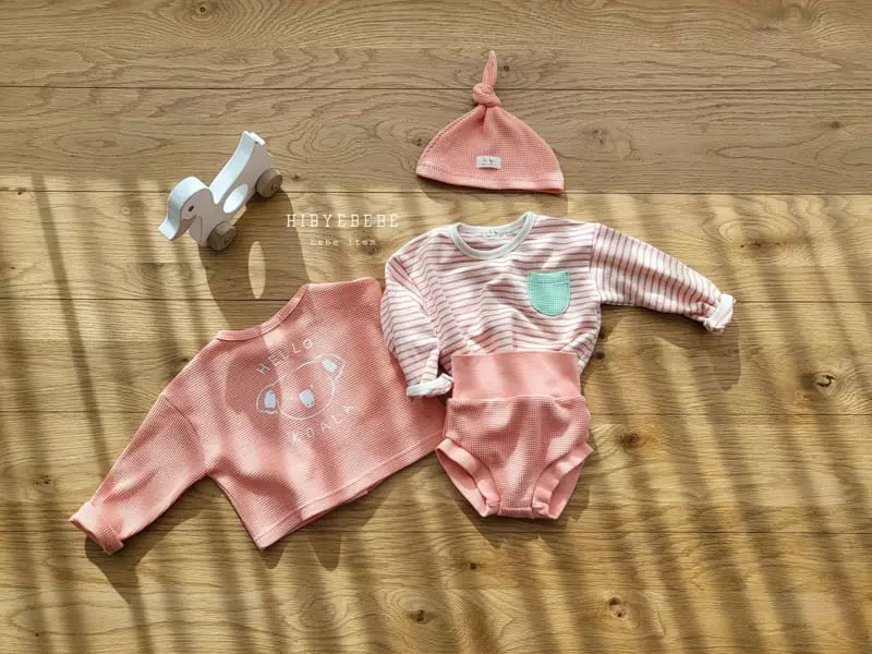Happy Prince - Korean Baby Fashion - #babywear - Coco Stripes Waffle Top Bottom Set - 8