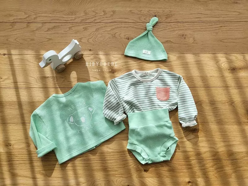 Happy Prince - Korean Baby Fashion - #onlinebabyboutique - Coco Stripes Waffle Top Bottom Set - 9