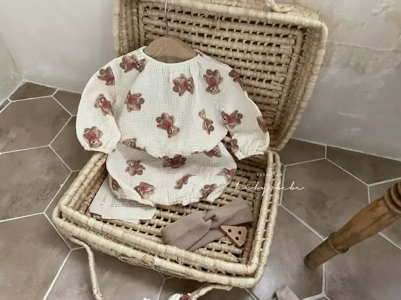 Happy Prince - Korean Baby Fashion - #onlinebabyboutique - Yotu Bear Top Shorts Pants Set - 7