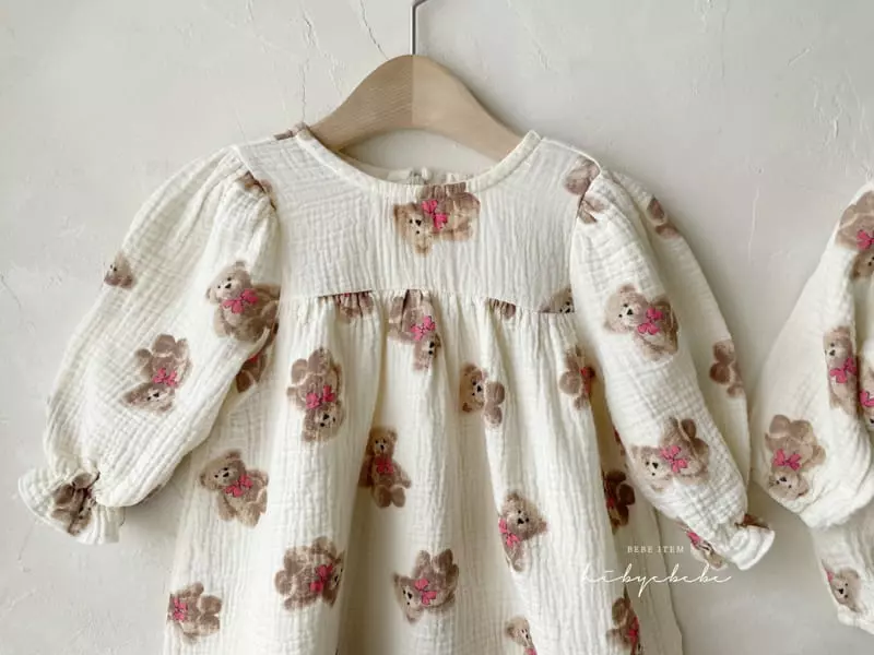 Happy Prince - Korean Baby Fashion - #onlinebabyboutique - Yoru Bear Oen-piece - 6