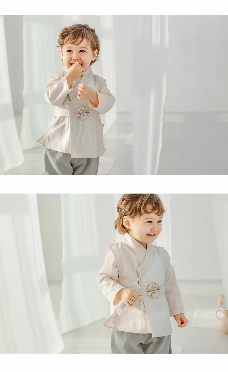Happy Prince - Korean Baby Fashion - #onlinebabyboutique - On Semiro Vest Top Botton Boy Hanbok Set - 4