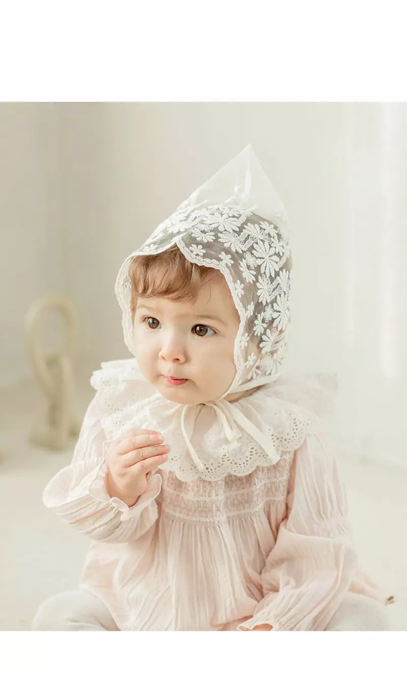 Happy Prince - Korean Baby Fashion - #smilingbaby - Benjamin Lace Baby Bonnet