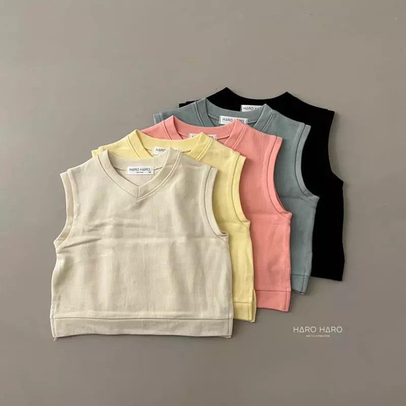 Haro Haro - Korean Children Fashion - #kidzfashiontrend - Slit V Neck Vest - 4