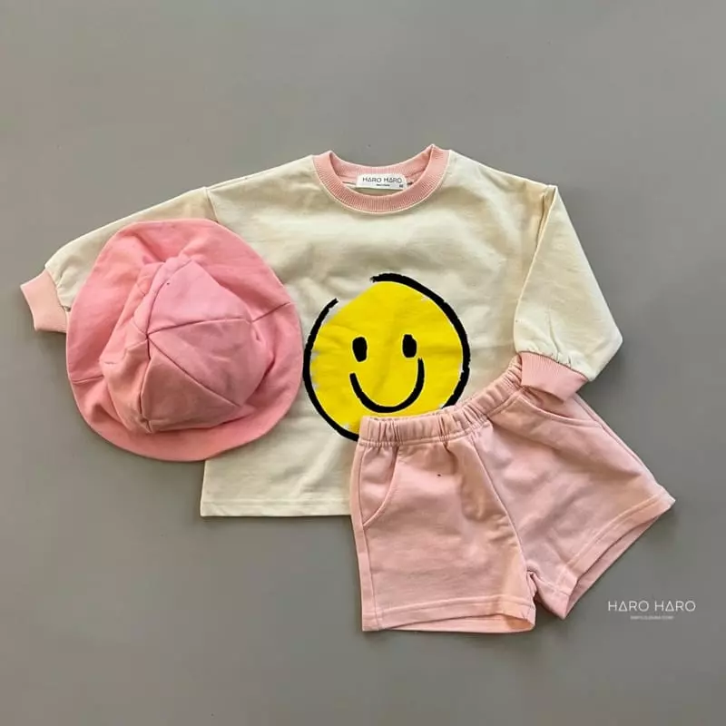 Haro Haro - Korean Children Fashion - #childofig - Smile Top Bottom Set - 9