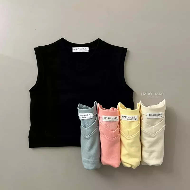 Haro Haro - Korean Children Fashion - #childofig - Slit V Neck Vest - 9