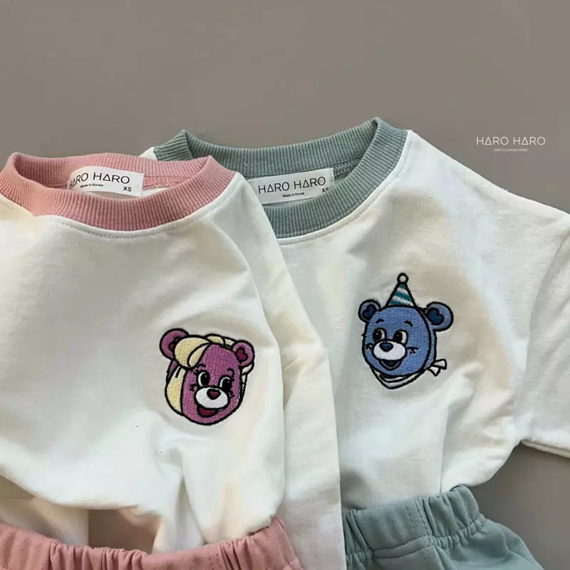 Haro Haro - Korean Children Fashion - #childofig - Happy Bear Top Bottom Set - 3