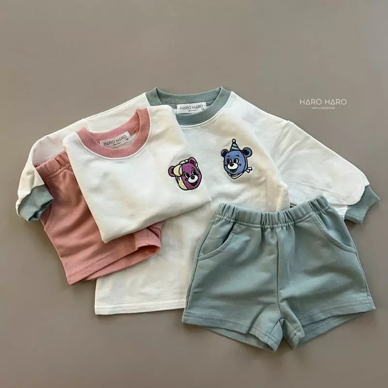 Haro Haro - Korean Children Fashion - #childofig - Happy Bear Top Bottom Set - 4