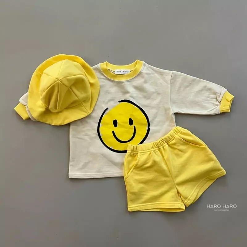 Haro Haro - Korean Children Fashion - #childrensboutique - Smile Top Bottom Set - 10