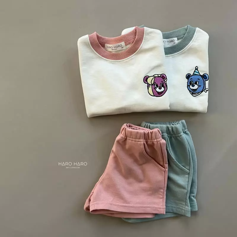 Haro Haro - Korean Children Fashion - #childrensboutique - Happy Bear Top Bottom Set - 5