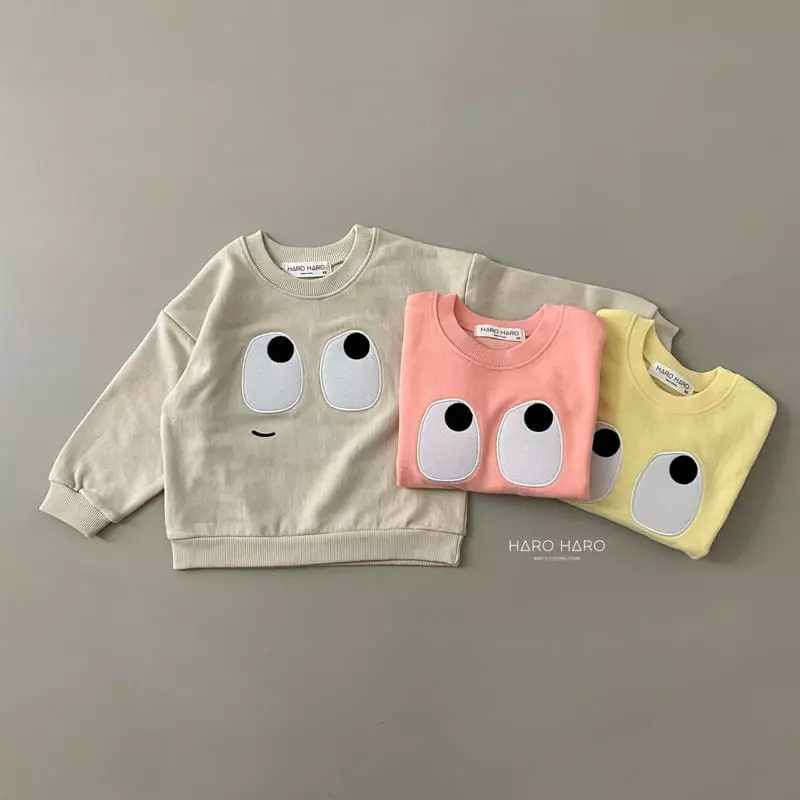 Haro Haro - Korean Children Fashion - #discoveringself - Big Eyes Sweatshirt - 5