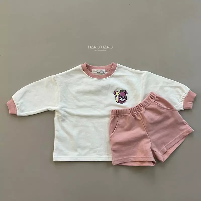 Haro Haro - Korean Children Fashion - #discoveringself - Happy Bear Top Bottom Set - 7