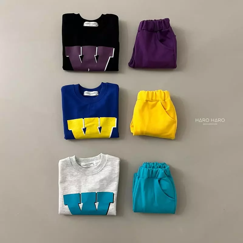 Haro Haro - Korean Children Fashion - #kidsshorts - W Top Bottom Set - 8