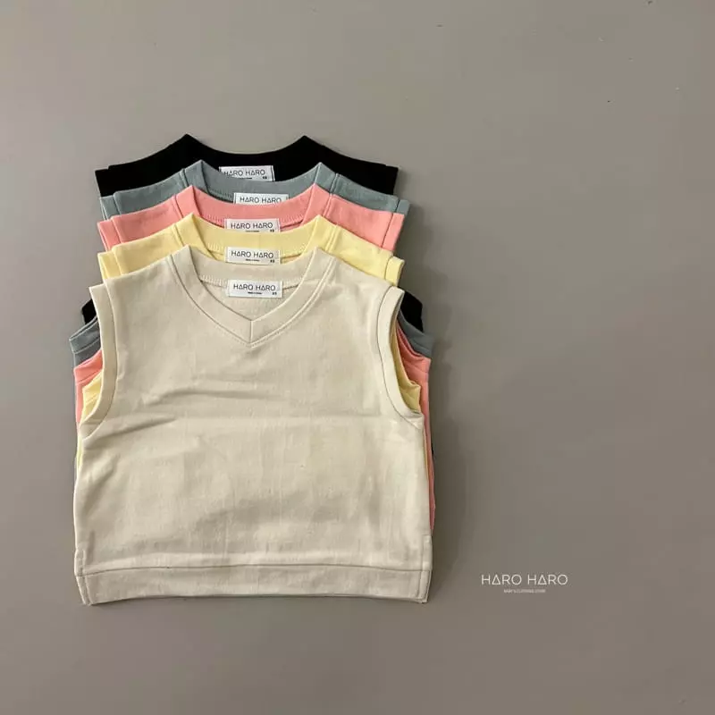 Haro Haro - Korean Children Fashion - #kidzfashiontrend - Slit V Neck Vest - 3