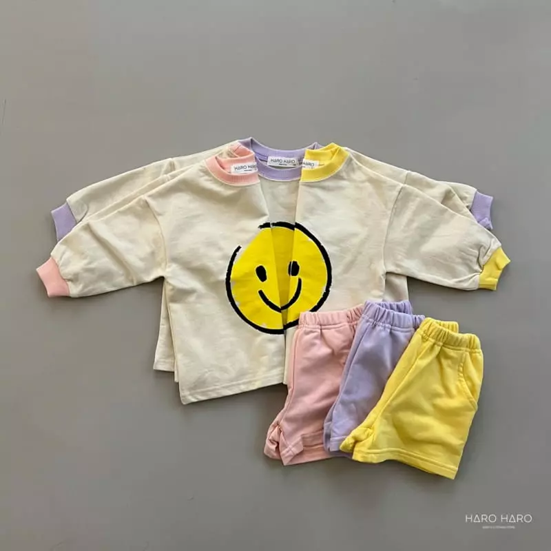 Haro Haro - Korean Children Fashion - #littlefashionista - Smile Top Bottom Set - 2