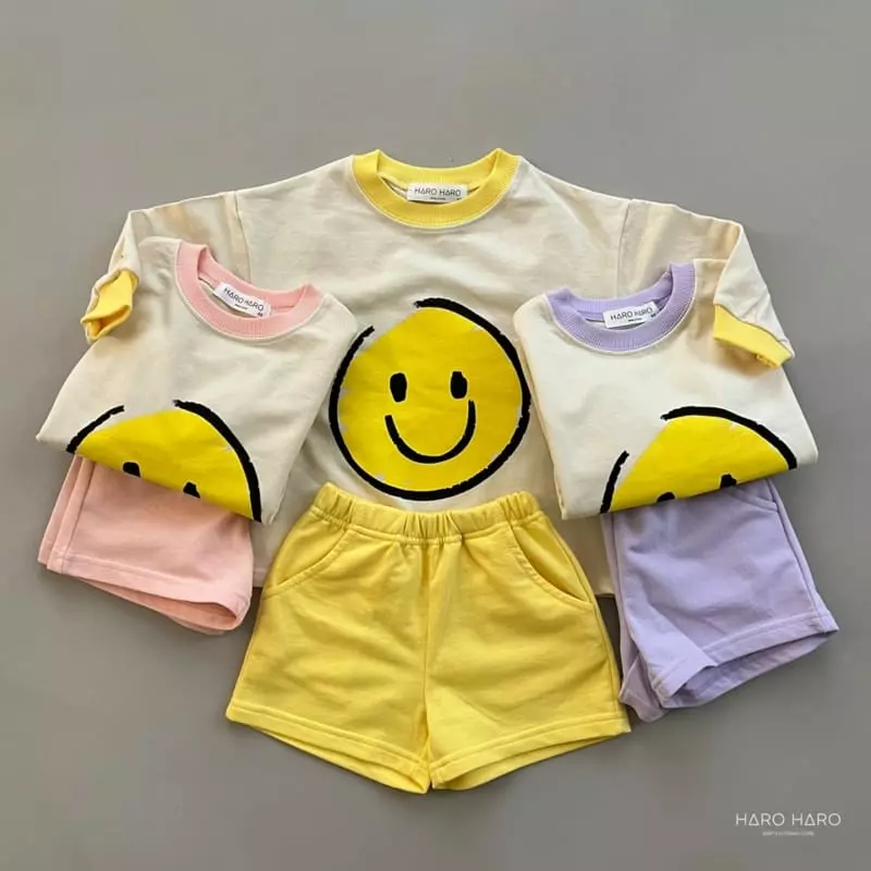 Haro Haro - Korean Children Fashion - #magicofchildhood - Smile Top Bottom Set - 3