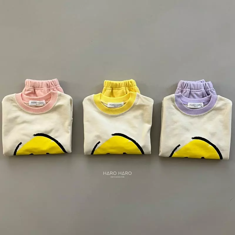 Haro Haro - Korean Children Fashion - #magicofchildhood - Smile Top Bottom Set - 4