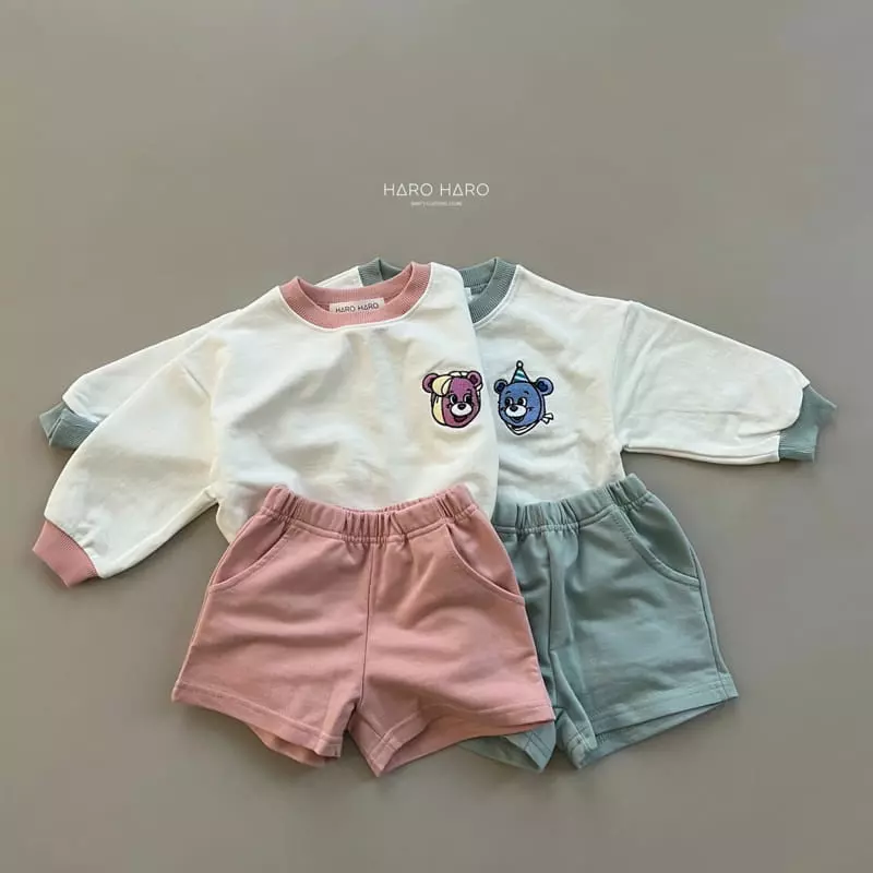 Haro Haro - Korean Children Fashion - #prettylittlegirls - Happy Bear Top Bottom Set - 2