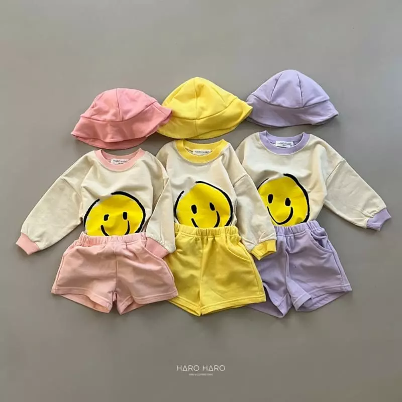 Haro Haro - Korean Children Fashion - #stylishchildhood - Smile Top Bottom Set - 8