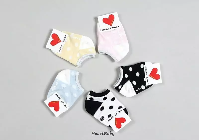 Heart Baby - Korean Children Fashion - #childofig - Dot Socks [set of 5] - 5