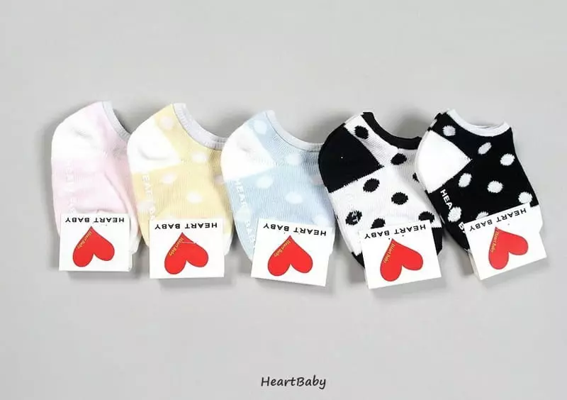 Heart Baby - Korean Children Fashion - #childrensboutique - Dot Socks [set of 5] - 7