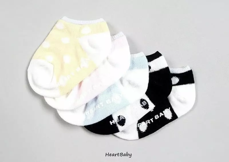 Heart Baby - Korean Children Fashion - #discoveringself - Dot Socks [set of 5] - 9