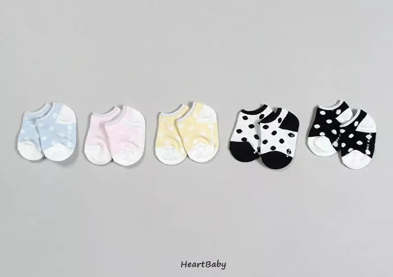 Heart Baby - Korean Children Fashion - #littlefashionista - Dot Socks [set of 5]
