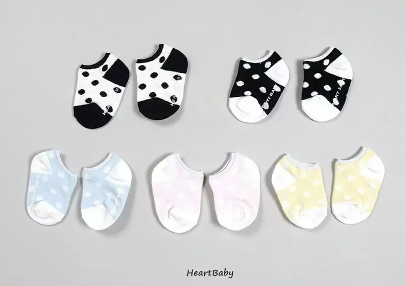 Heart Baby - Korean Children Fashion - #magicofchildhood - Dot Socks [set of 5] - 2