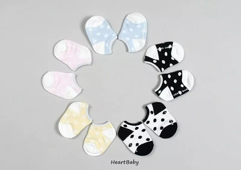 Heart Baby - Korean Children Fashion - #minifashionista - Dot Socks [set of 5] - 3