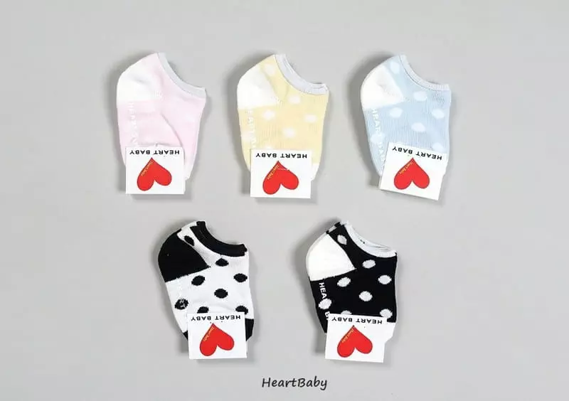 Heart Baby - Korean Children Fashion - #minifashionista - Dot Socks [set of 5] - 4