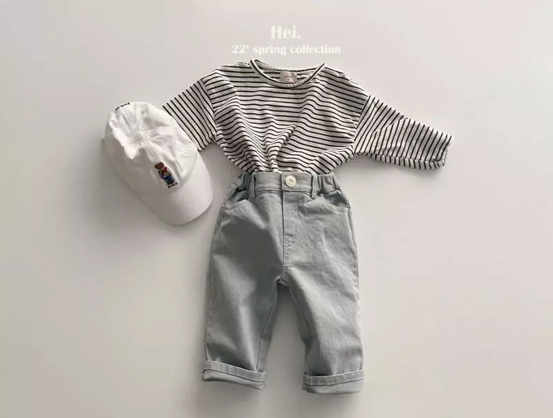 Hei - Korean Children Fashion - #discoveringself - Stripes Piping Tee - 7