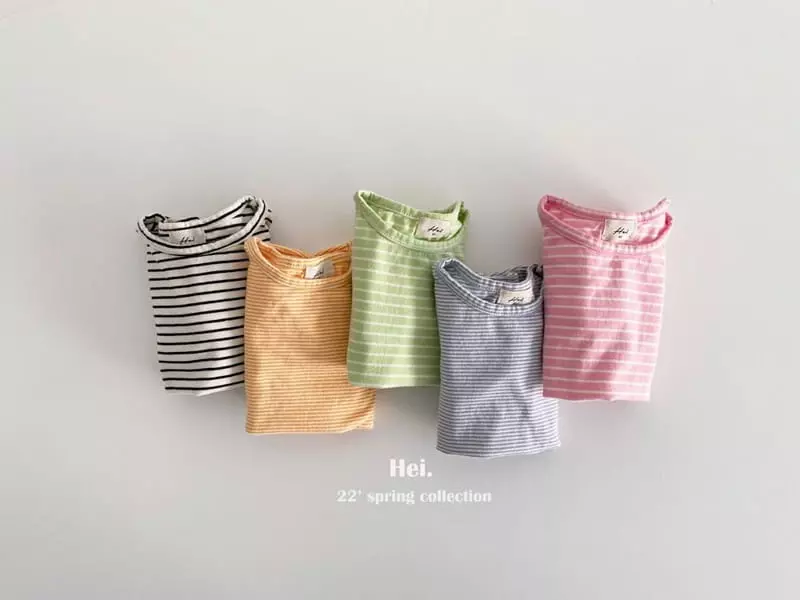 Hei - Korean Children Fashion - #minifashionista - Stripes Piping Tee