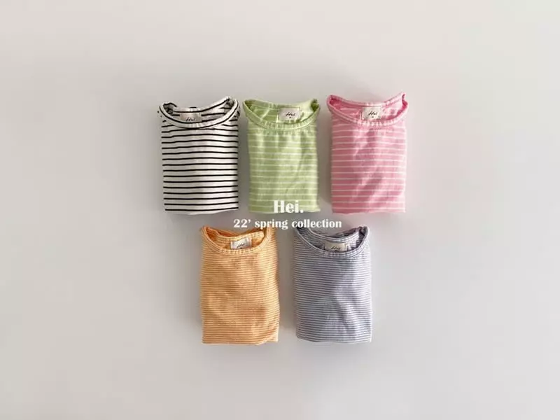Hei - Korean Children Fashion - #prettylittlegirls - Stripes Piping Tee - 2