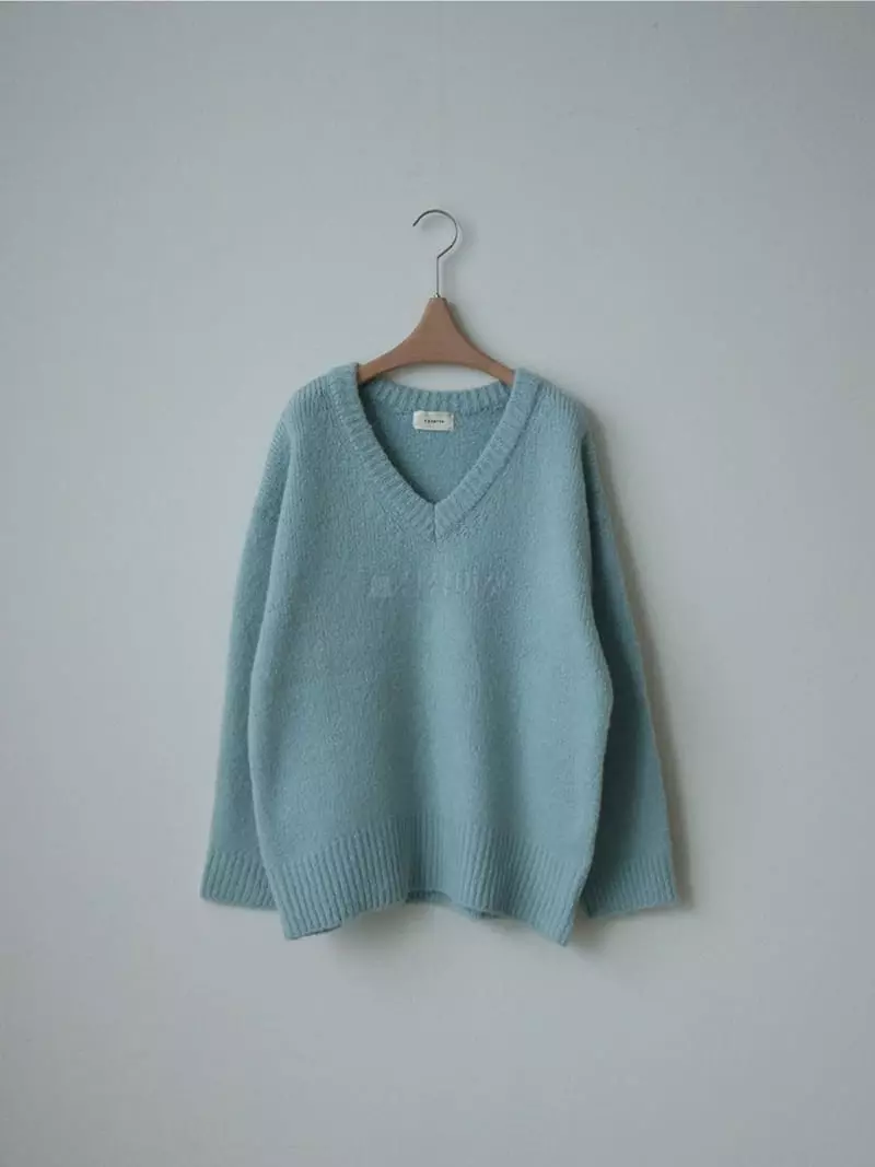 Imagine - Korean Women Fashion - #momslook - Alpaca V-neck Knit Tee