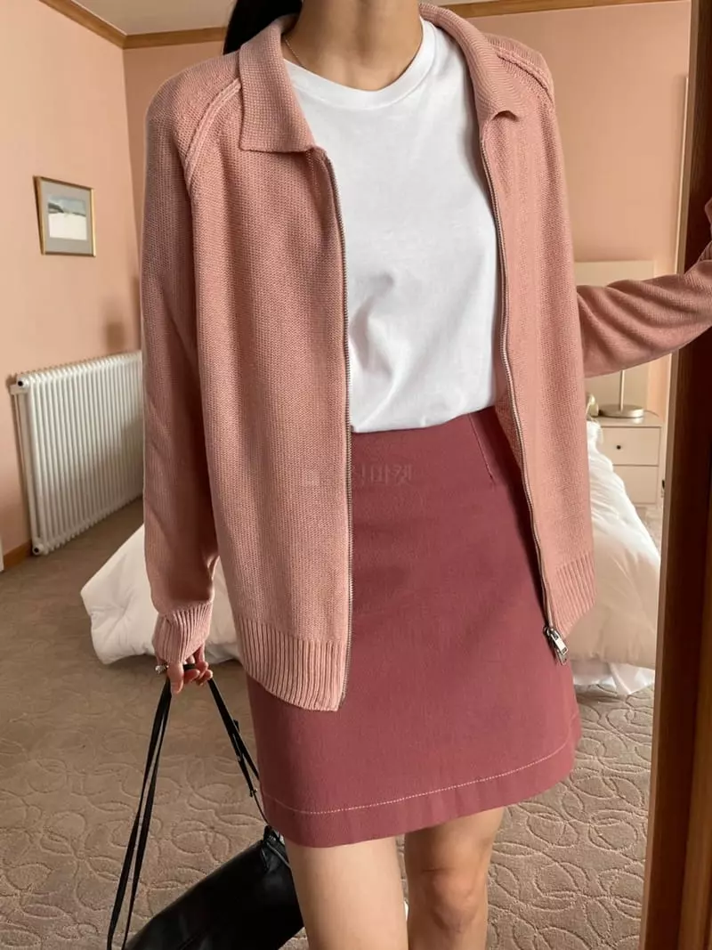Imagine - Korean Women Fashion - #pursuepretty - Spring Knit Zip-up