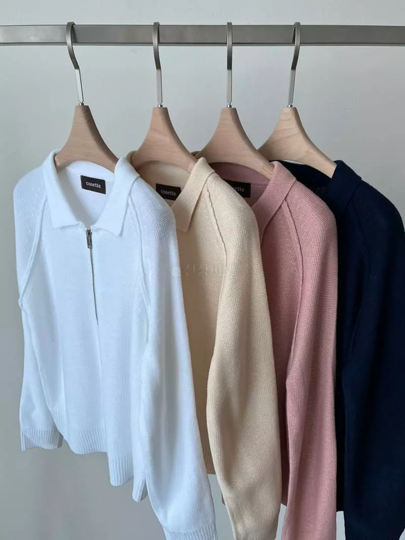 Imagine - Korean Women Fashion - #romanticstyle - Spring Knit Zip-up - 4