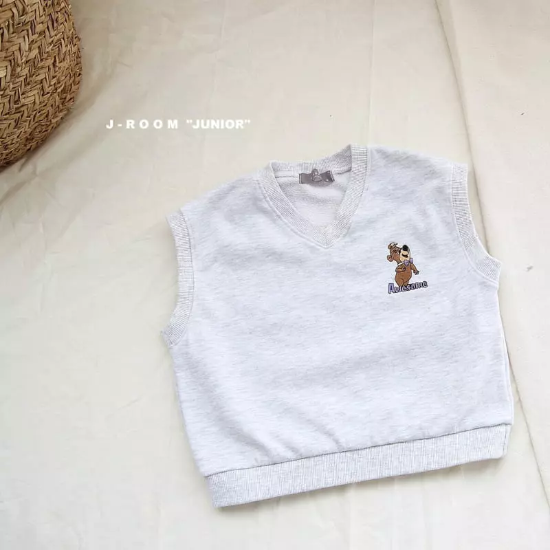 J-Room - Korean Children Fashion - #littlefashionista - Bear Embroidery Vest - 2