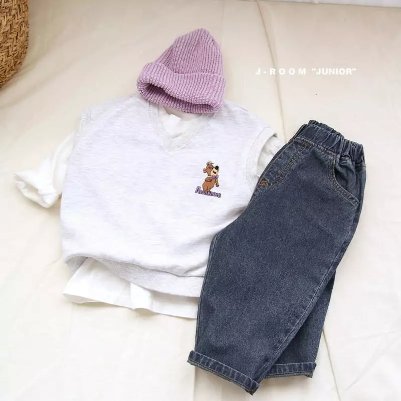 J-Room - Korean Children Fashion - #magicofchildhood - Bear Embroidery Vest - 3