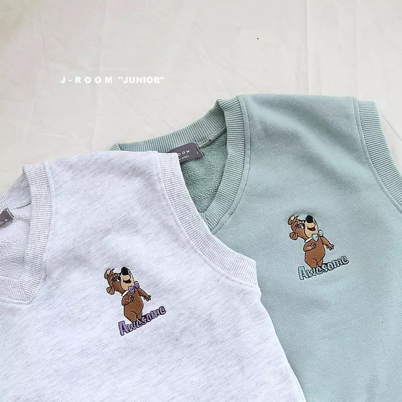 J-Room - Korean Children Fashion - #stylishchildhood - Bear Embroidery Vest - 8