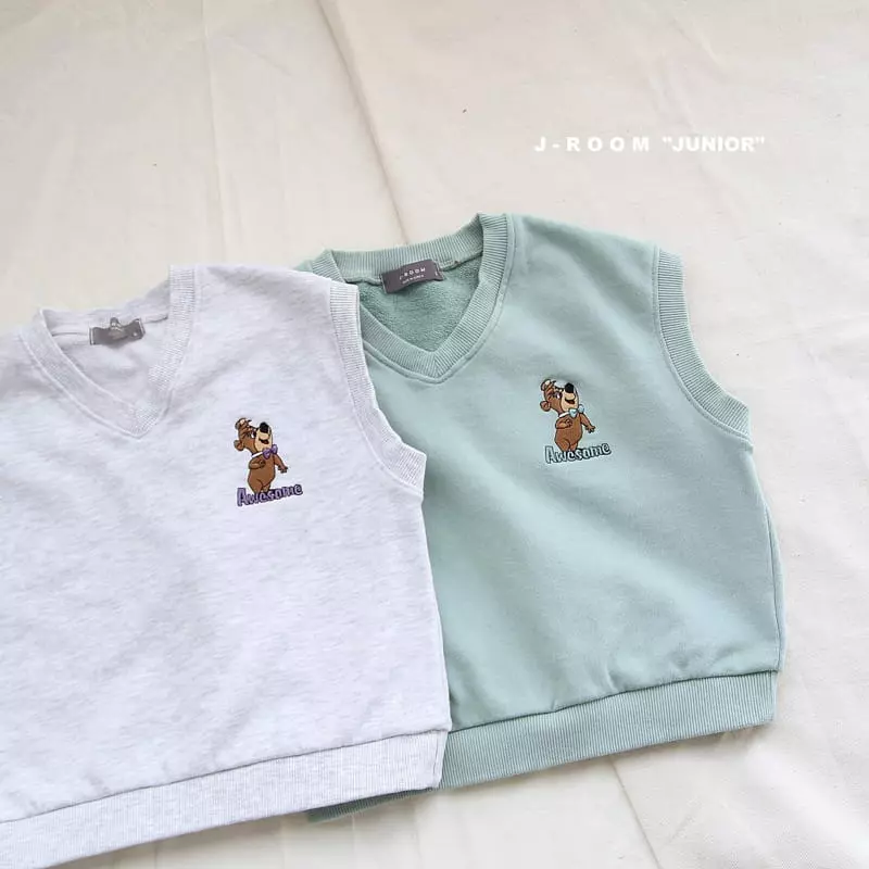 J-Room - Korean Children Fashion - #toddlerclothing - Bear Embroidery Vest - 7