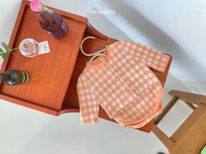 Jeaya & Mymi - Korean Baby Fashion - #babyoutfit - Check Knit Top Bottom Set - 5
