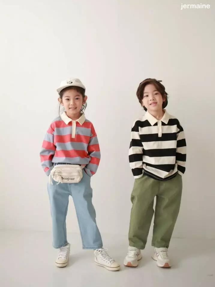 Jermaine - Korean Children Fashion - #Kfashion4kids - Y2k Stripes Collar Tee - 6