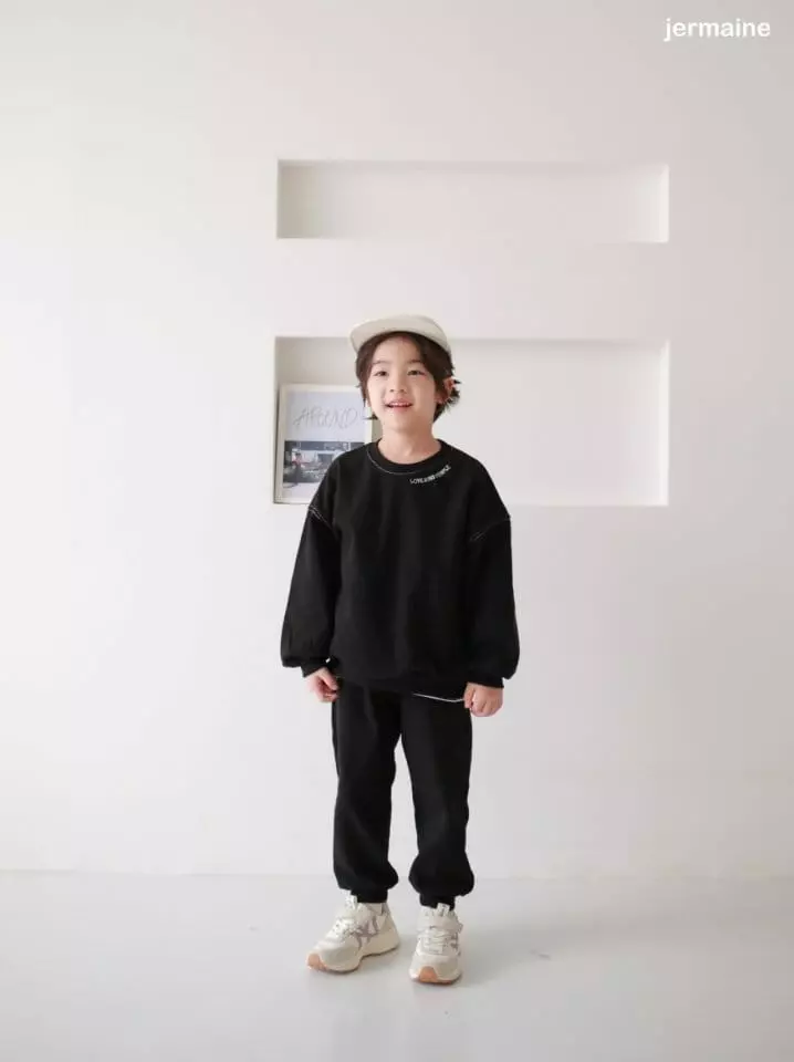 Jermaine - Korean Children Fashion - #childrensboutique - Love People Top Bottom Set - 9