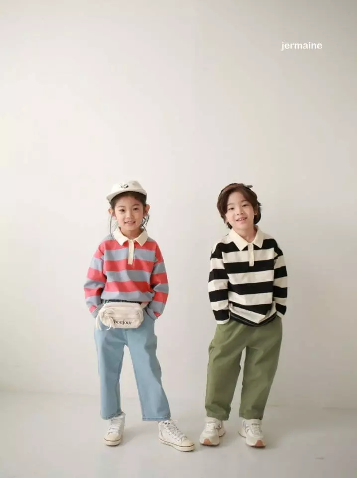 Jermaine - Korean Children Fashion - #discoveringself - Y2k Stripes Collar Tee