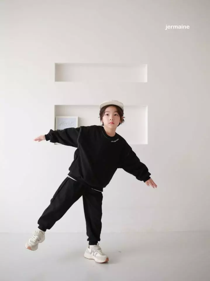 Jermaine - Korean Children Fashion - #discoveringself - Love People Top Bottom Set - 11