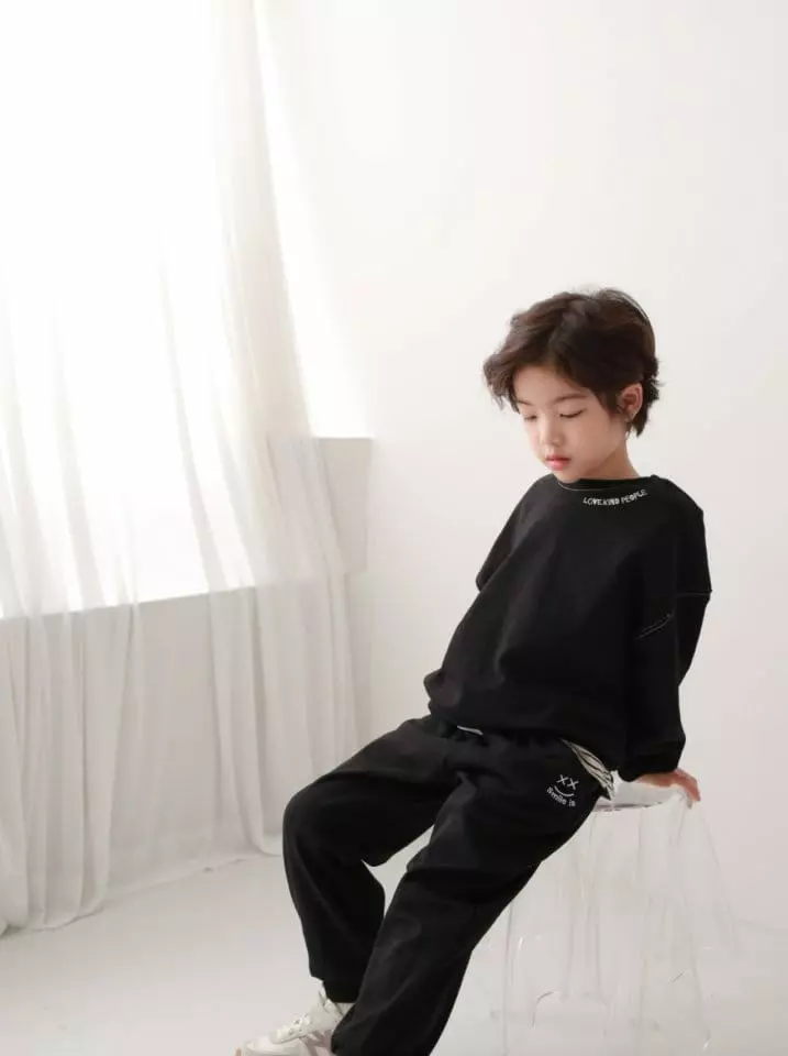 Jermaine - Korean Children Fashion - #fashionkids - Love People Top Bottom Set - 12